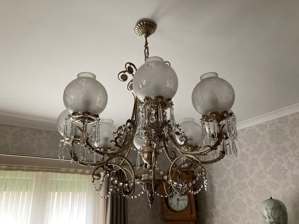 mooie luster met kristal, Antiek en Kunst, Ophalen