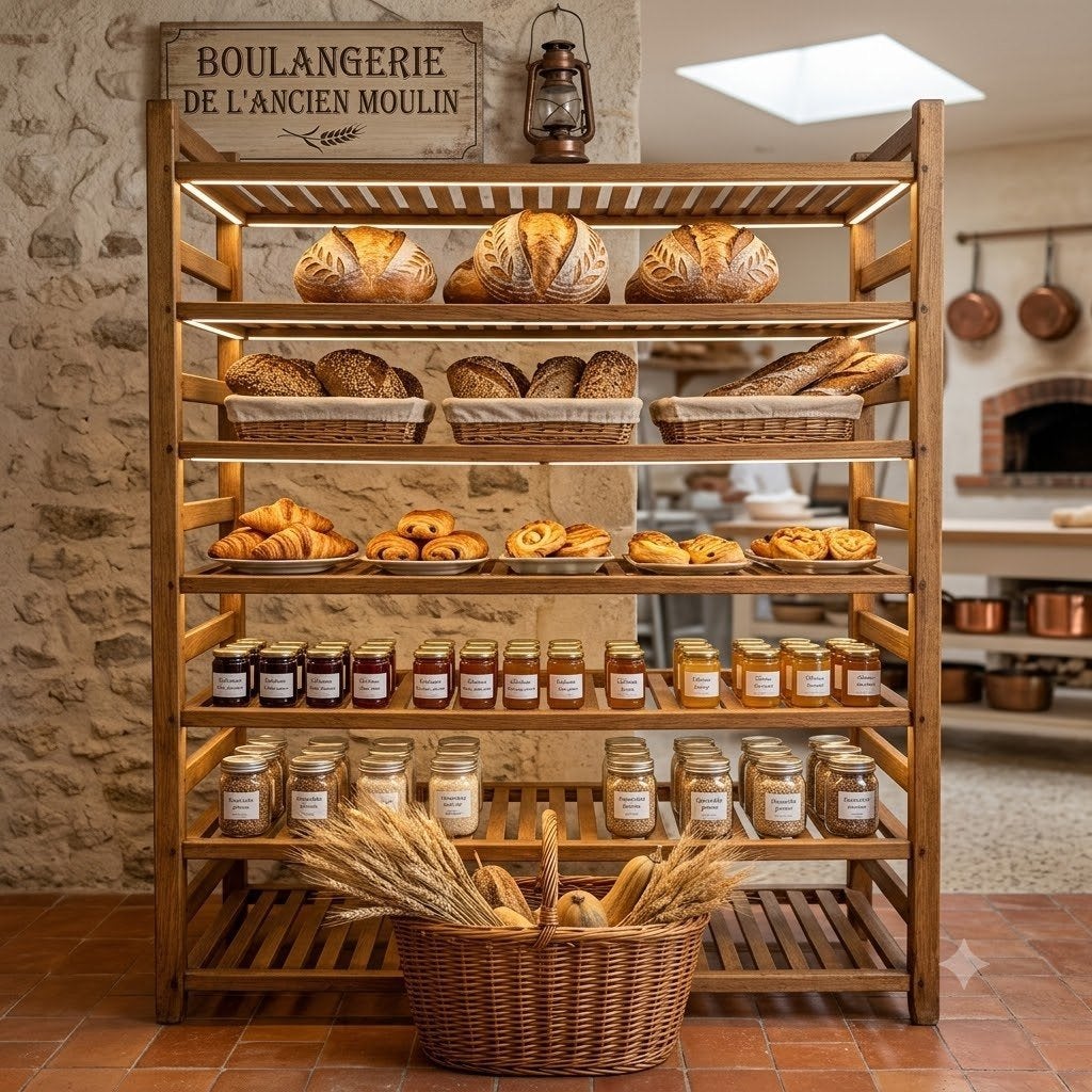 ANCIEN RAYONNAGE DE BOULANGER, Antiquités & Art, Curiosités & Brocante, Enlèvement