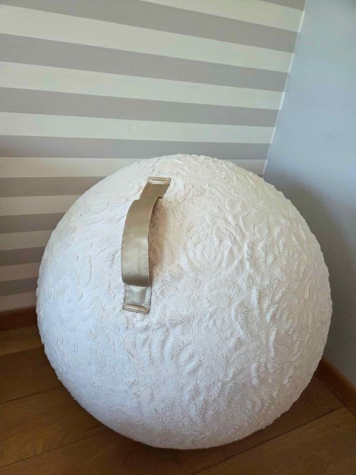Ballon de Gym/Siège Ergonomique – Fausse Fourrure Blanc, Enlèvement, Comme neuf