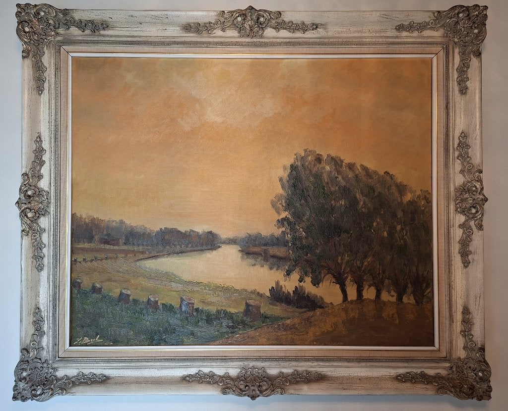 schilderij Beel Leon (origineel), Antiquités & Art, Art | Peinture | Classique, Peinture à l'huile, Paysage, Enlèvement, Peint à la main