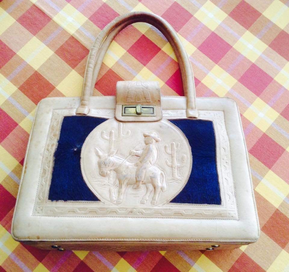 1970 Sac à main en cuir original vintage mexicain, Bijoux, Sacs & Beauté, Sacs | Sacs Femme, Enlèvement ou Envoi, Utilisé, Beige