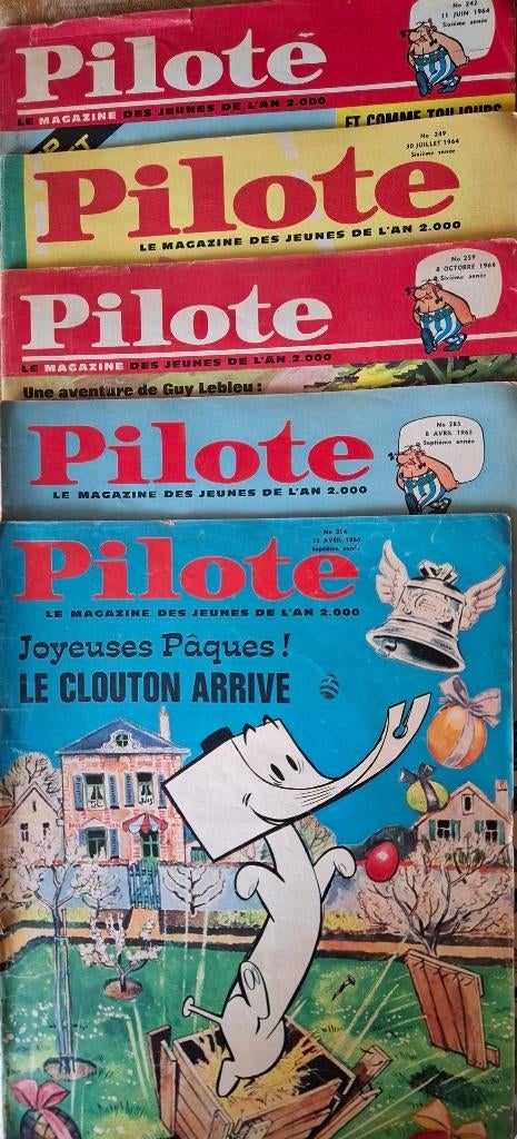 LOT 5x BD Journal Hebdomadaire PILOTE 1964-1965 Astérix & Co, Boeken, Stripverhalen, Gelezen, Ophalen