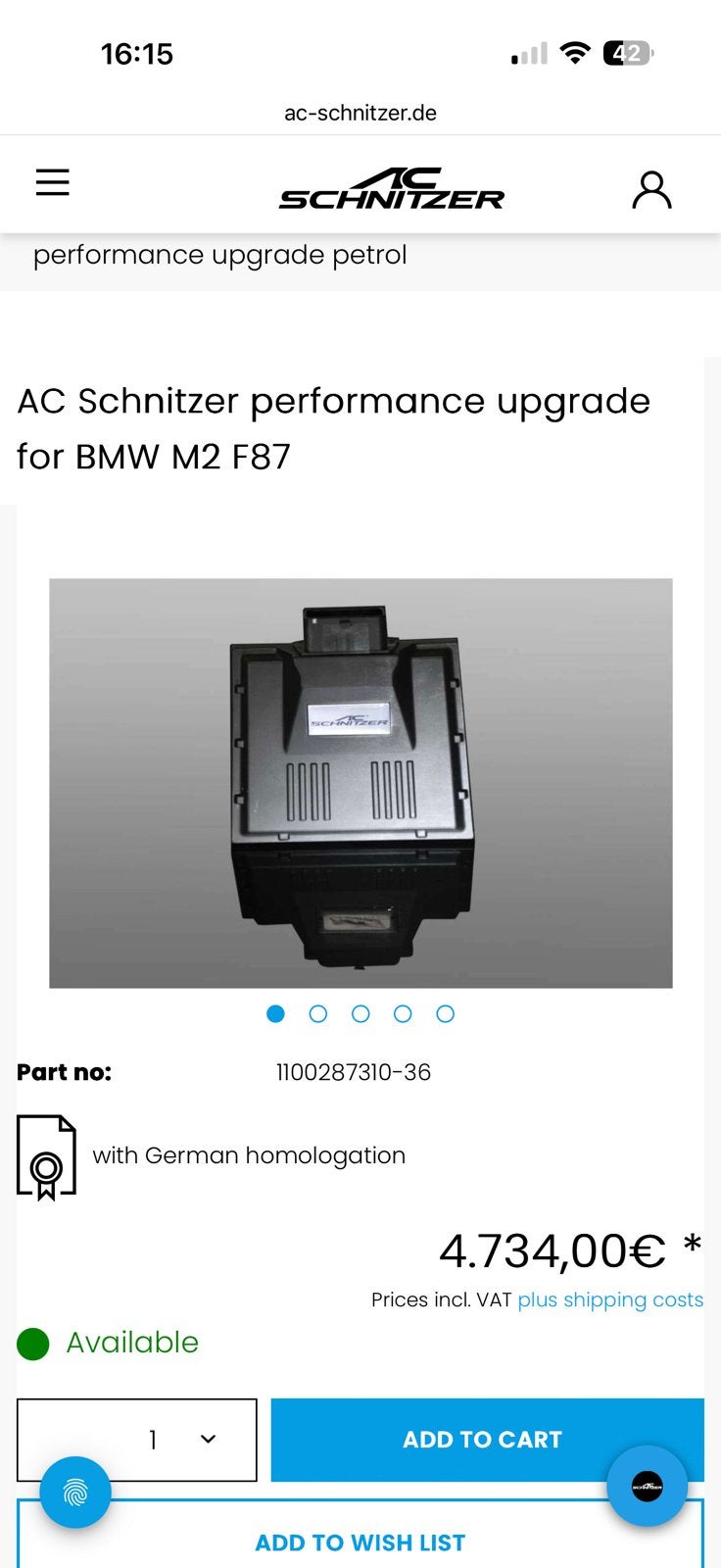 BMW F87 M2 N55 AC Schnitzer ECU tuning module, Auto diversen, Tuning en Styling, Ophalen