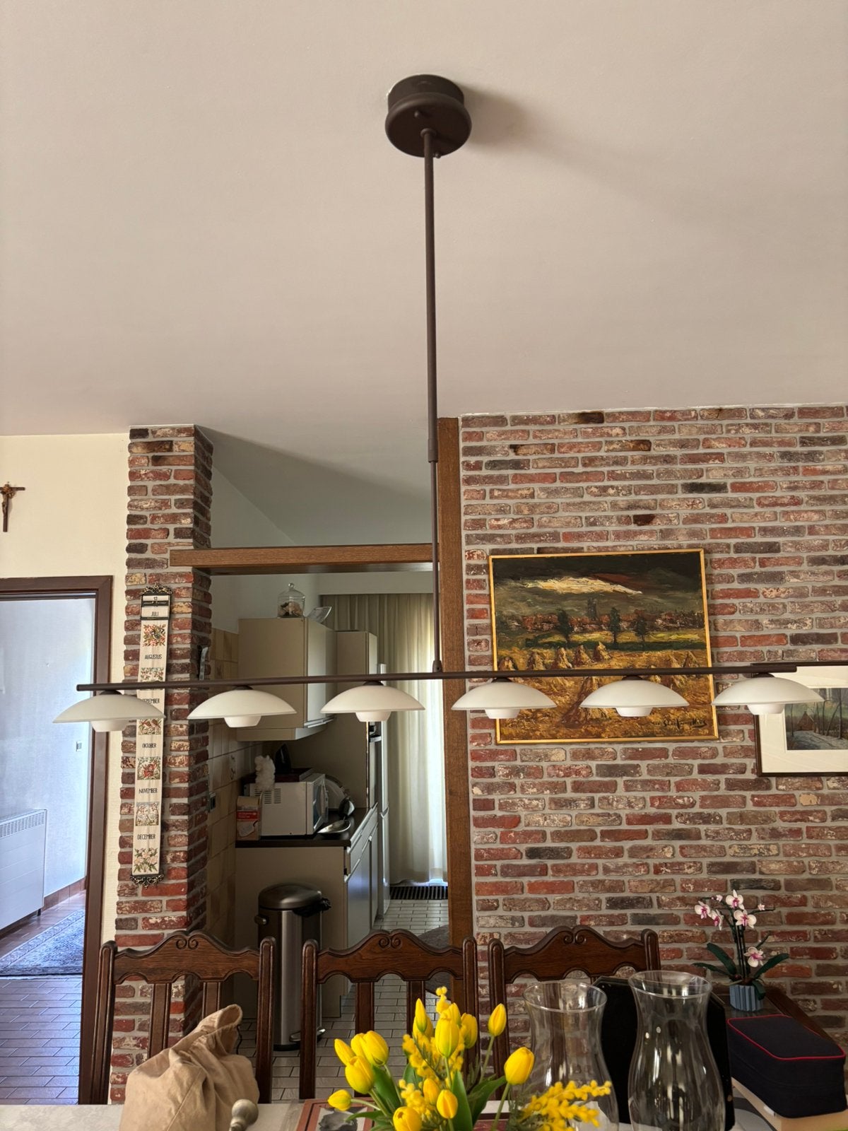 Hanglamp, Huis en Inrichting, Lampen | Hanglampen, Ophalen, Gebruikt, Glas