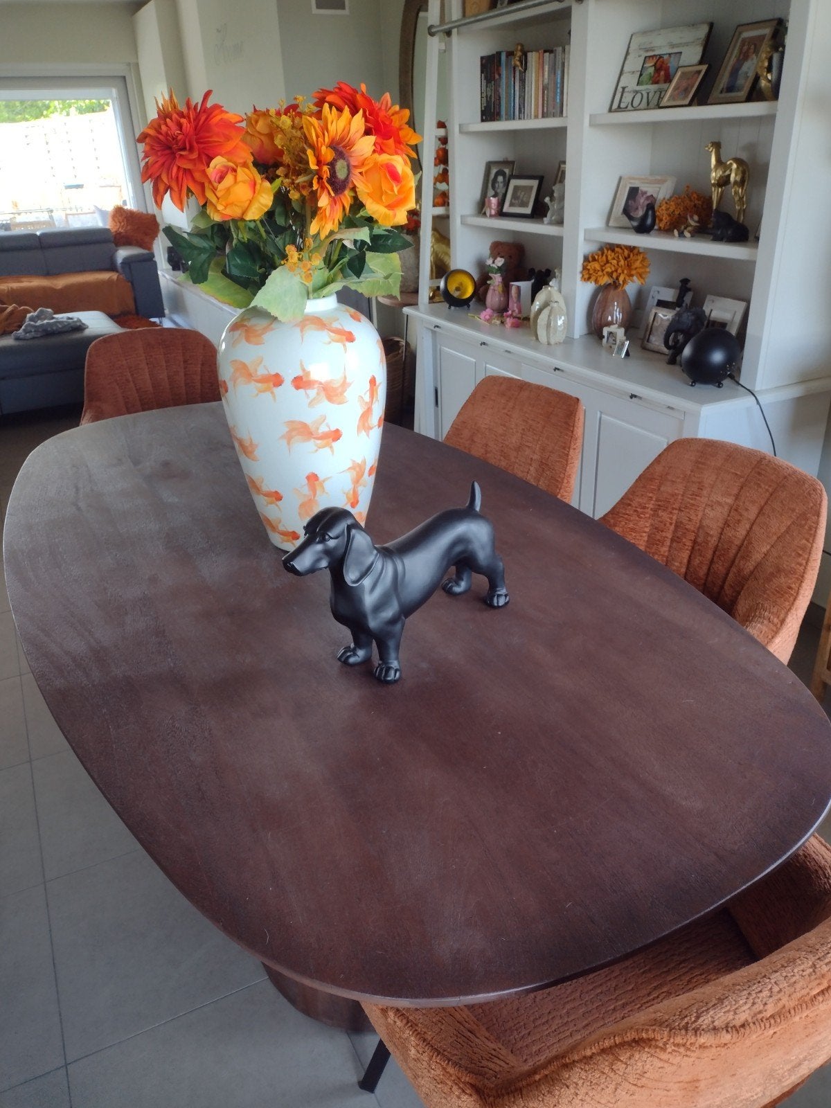 Ovale mango massief -naturel houten tafel 240x110x76, Comme neuf, 100 à 150 cm, Enlèvement, Ovale