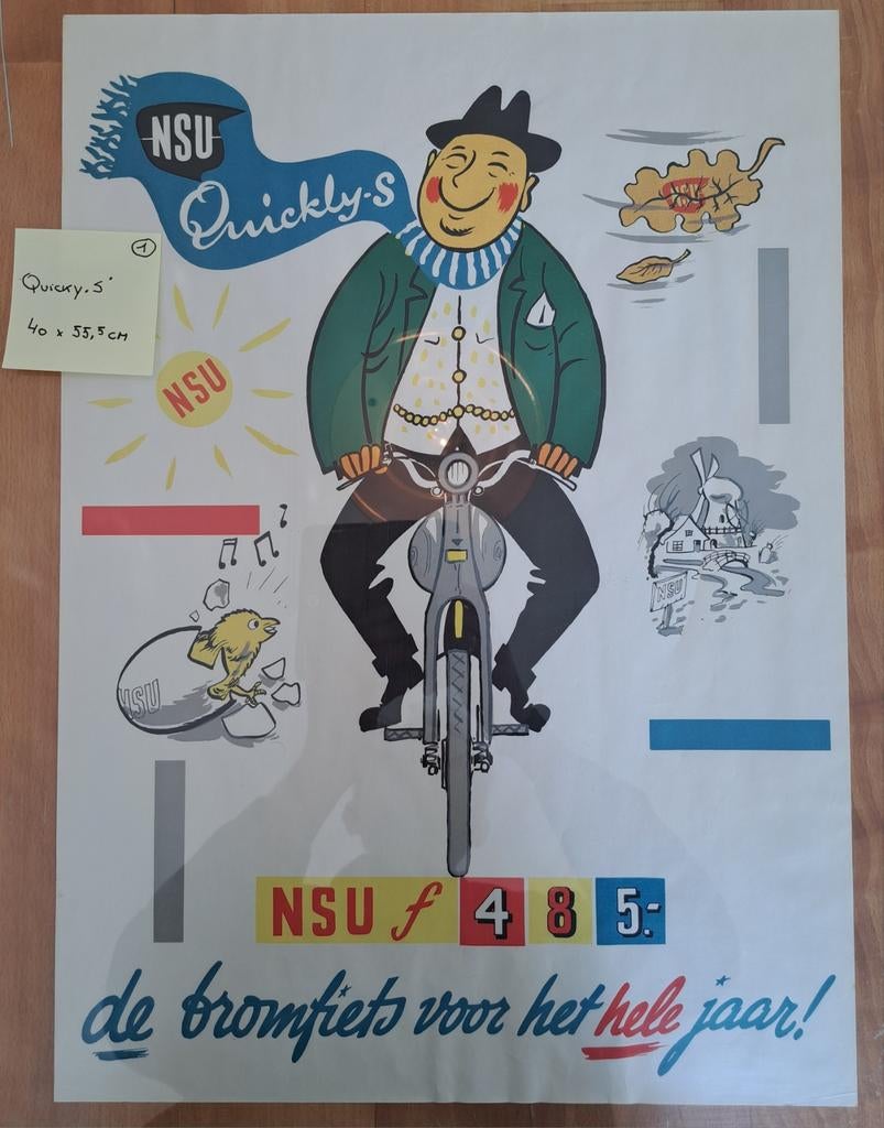 Affiche publicitaire NSU QUICKLY « S » repro, Enlèvement ou Envoi
