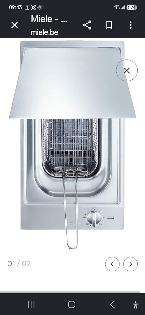 Miele inbouwfriteuse, Elektronische apparatuur, 4 liter of meer, Ophalen, Nieuw, Uitneembare binnenpan