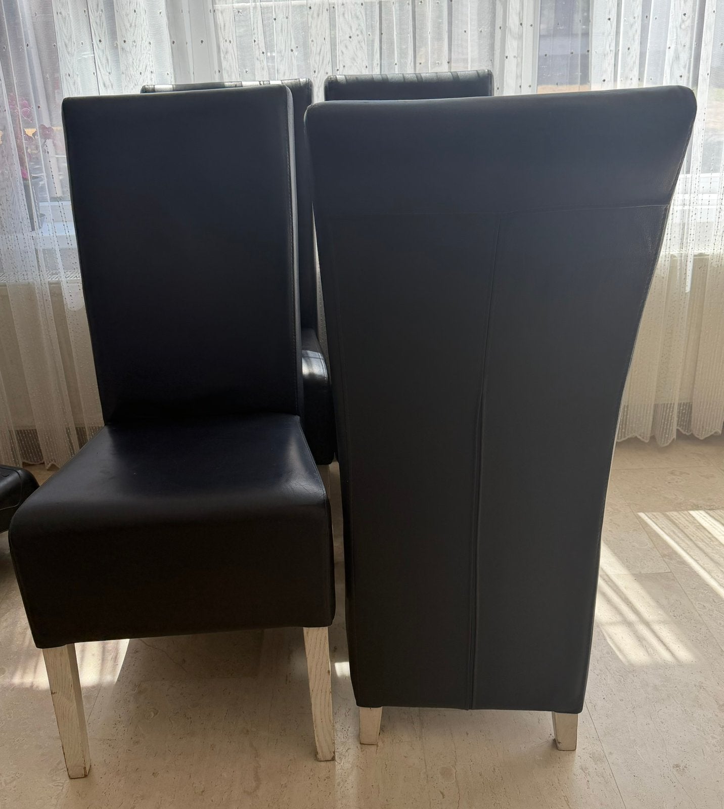 Lederen stoelen, Huis en Inrichting, Ophalen, Gebruikt, Overige kleuren, Leer