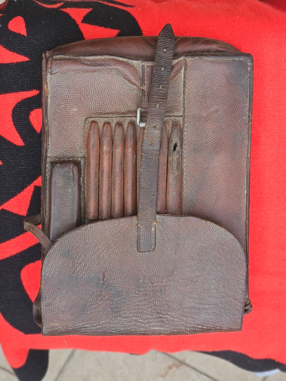 Sacoche Porte-Cartes en Cuir Allemande WW2 – Kartentasche We, Enlèvement ou Envoi
