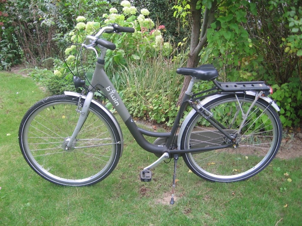 28 inch aluminium Btwin damesfiets 3 versnellingen, Gebruikt, Velgrem, Versnellingen, 50 tot 53 cm
