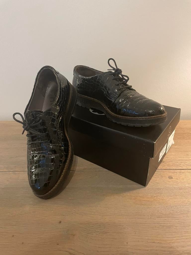 Geklede schoen Dozo Black Lizard - uitneembare zool maat 38, Ophalen of Verzenden, Nieuw, Zwart