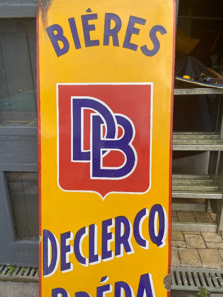 Breda Declercq 1960 emaille plaat, Ophalen, Gebruikt, Reclamebord