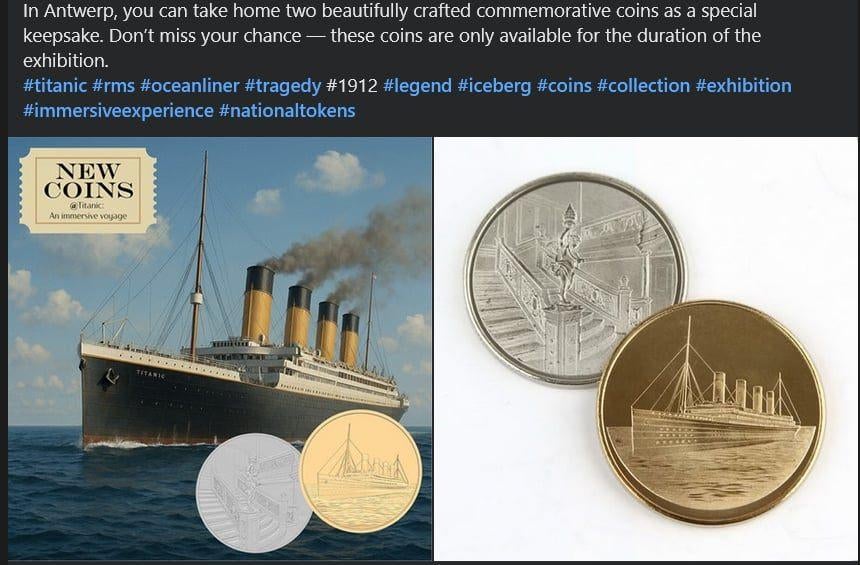 National Token Titanic 2026, Ophalen of Verzenden, Goud