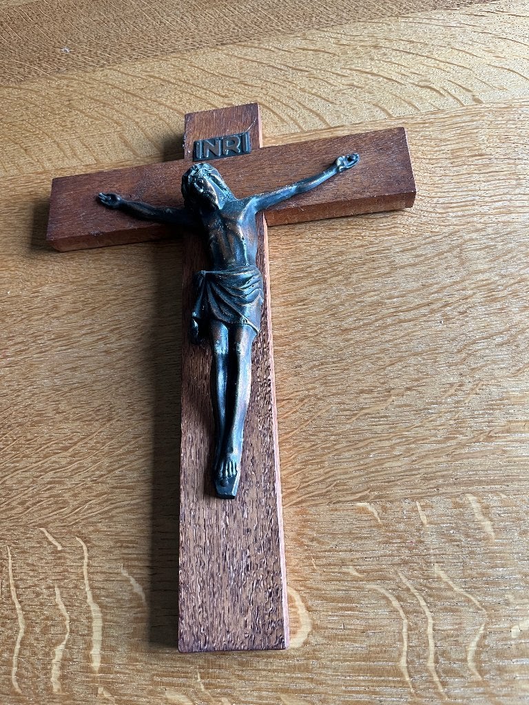 Kruis brons INRI, Antiek en Kunst, Ophalen