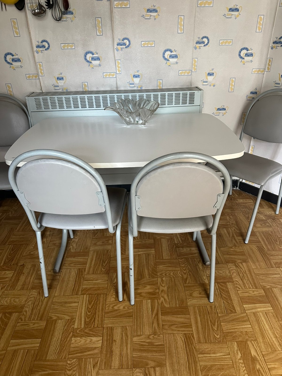 Tafel en 4 stoelen, Tuin en Terras, Ophalen, Gebruikt