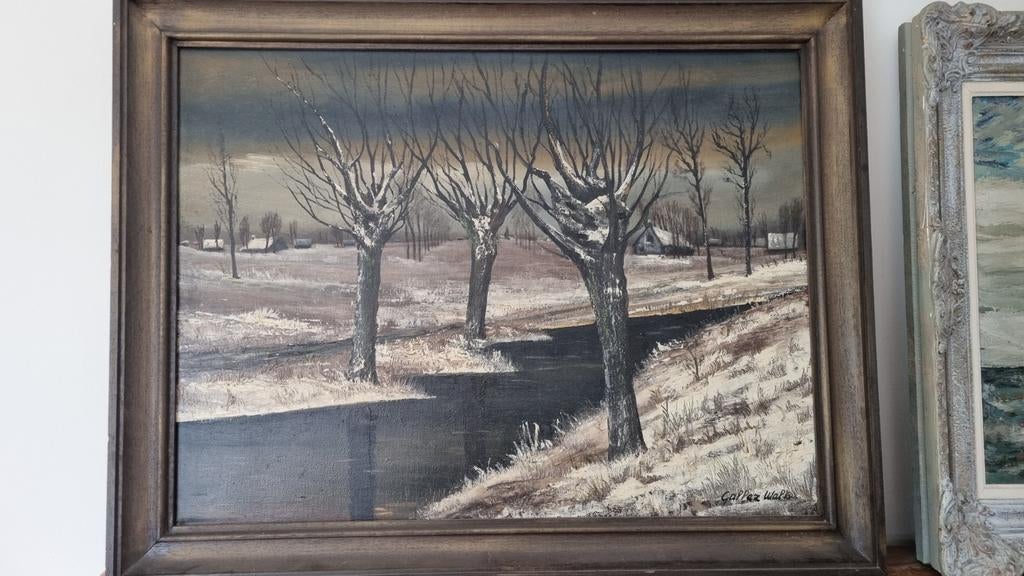 Landschap winters, Antiek en Kunst, Kunst | Schilderijen | Klassiek, Ophalen