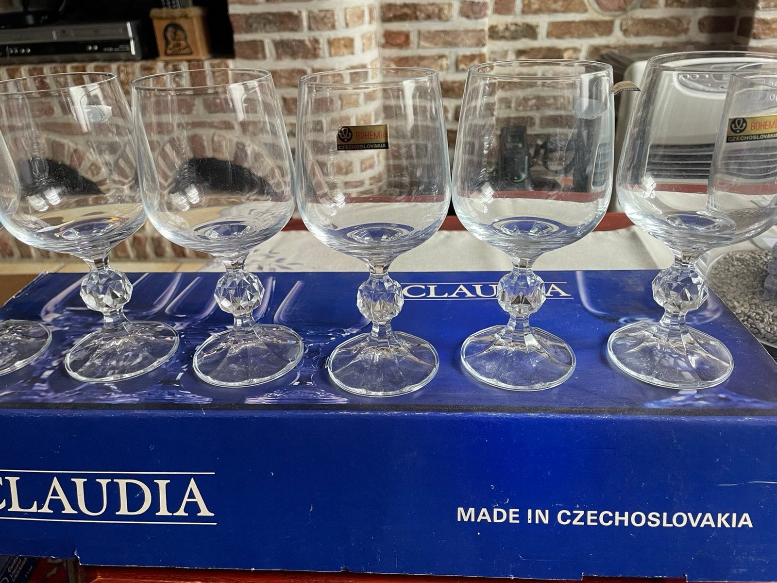 Vintage boheemse christal waterglazen, Enlèvement, Comme neuf