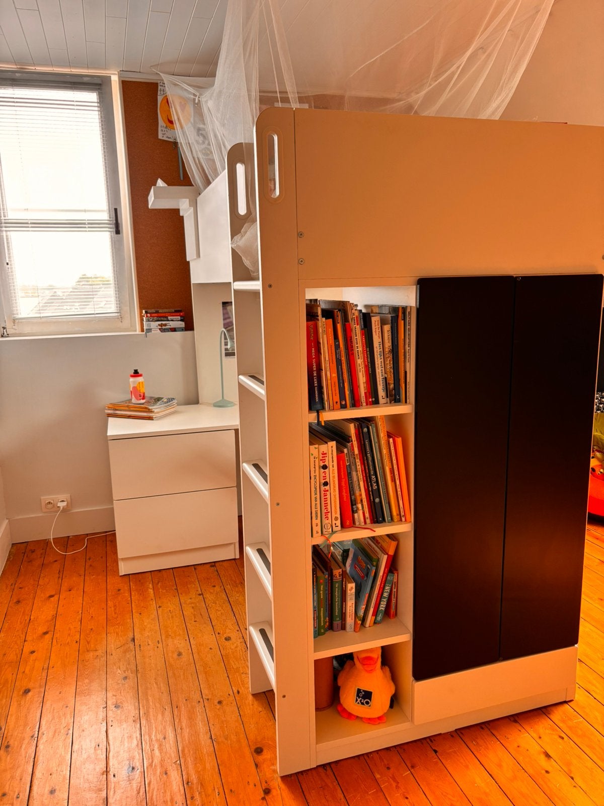 Hoogslaper met bureau (IKEA) wit, Ophalen, Gebruikt, Hoogslaper