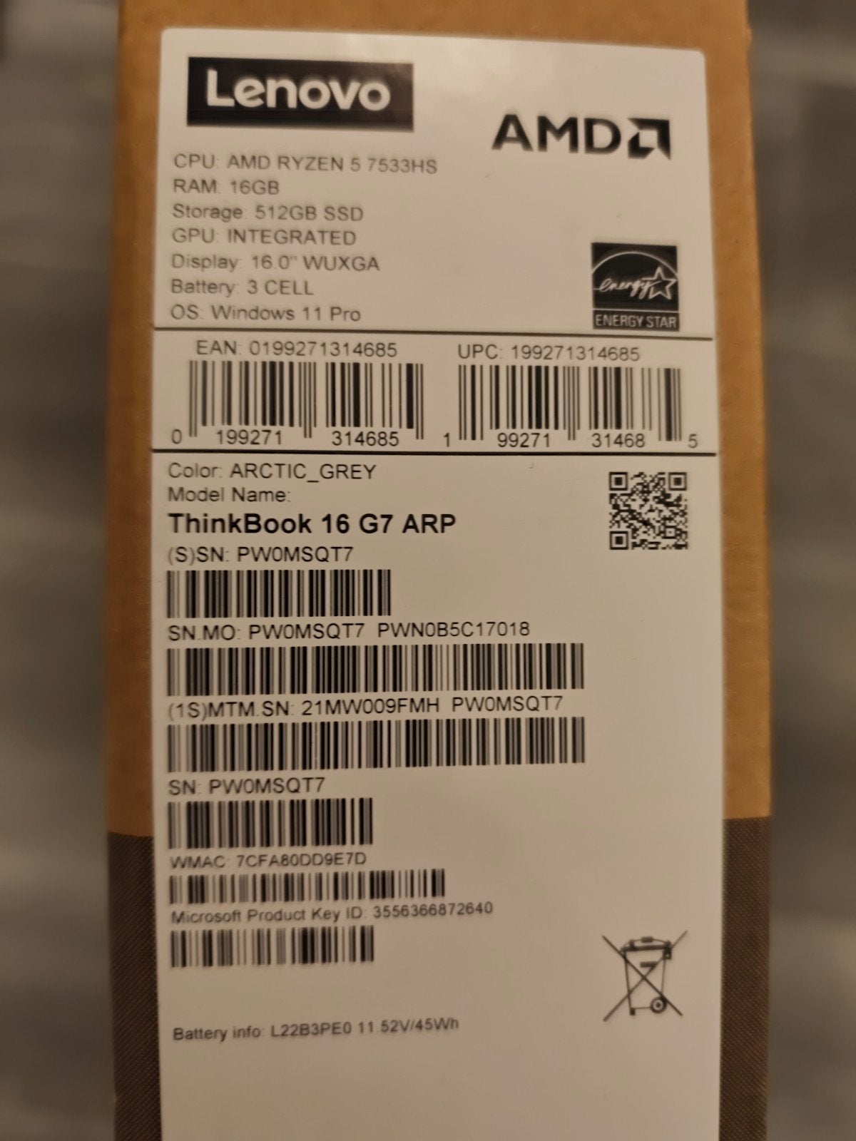 NEUF! LENOVO thinkbook 16 G7 ARP, Informatique & Logiciels, Enlèvement, Neuf