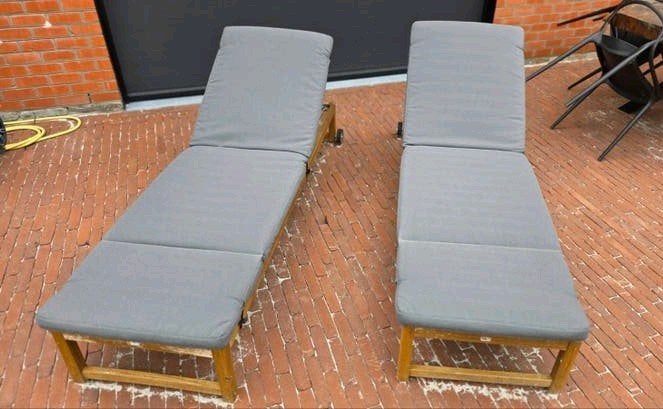 Ligstoelen voor terras, Tuin en Terras, Ophalen, Hout, Verstelbaar