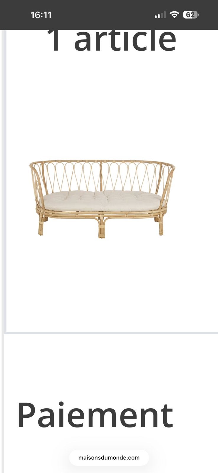 Canape, Maison & Meubles, Canapés | Salons, Enlèvement, Comme neuf, Bois