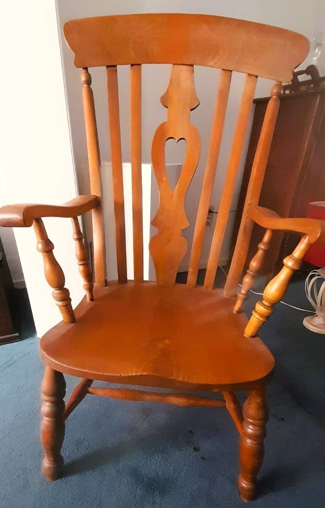 Fauteuil inclinable en bois ancien, Enlèvement