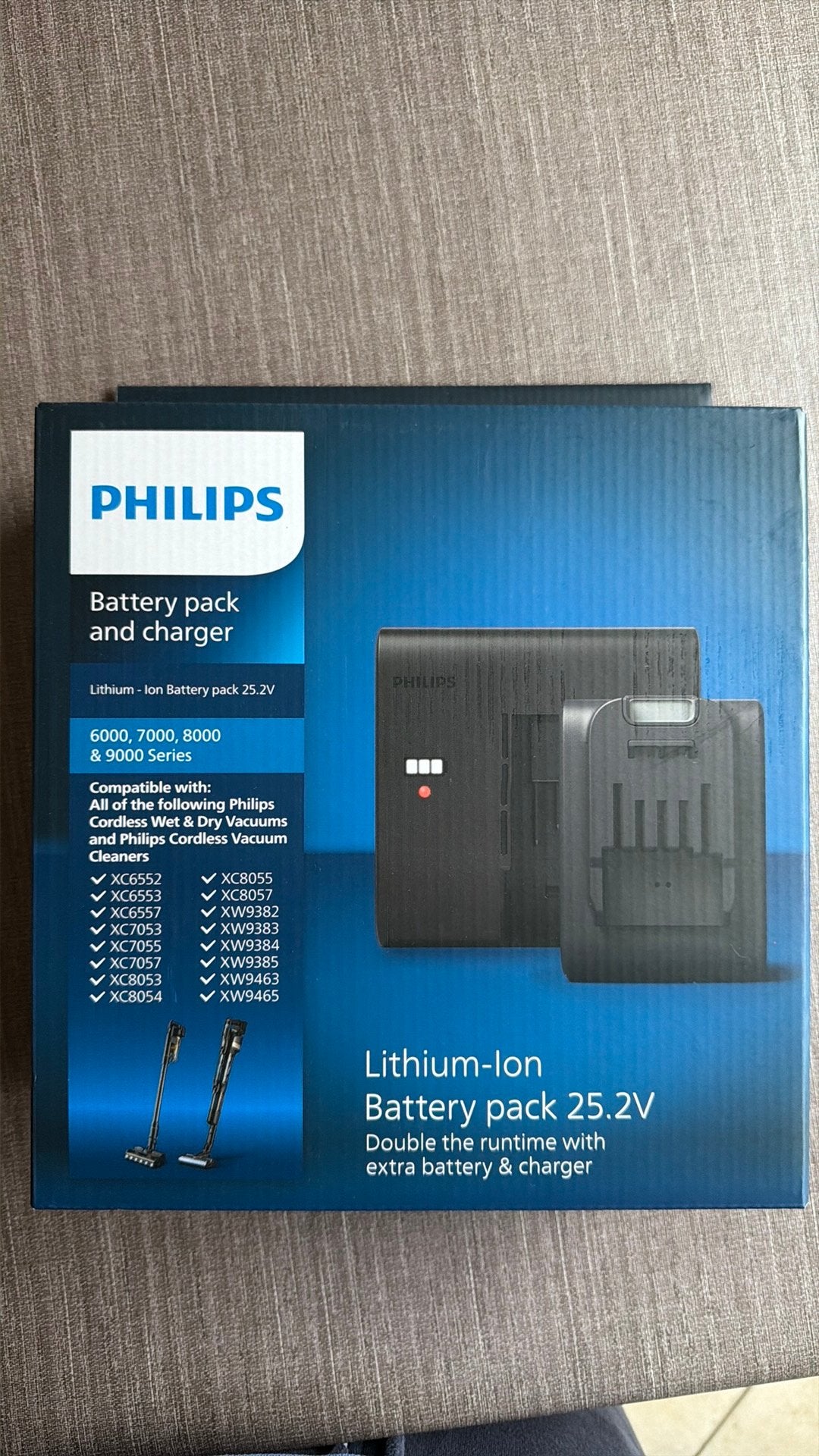 Philips Battery pack charger Lithium-ionbatterij 25,2V, Elektronische apparatuur, Stofzuigers, Ophalen, Nieuw, Steelstofzuiger