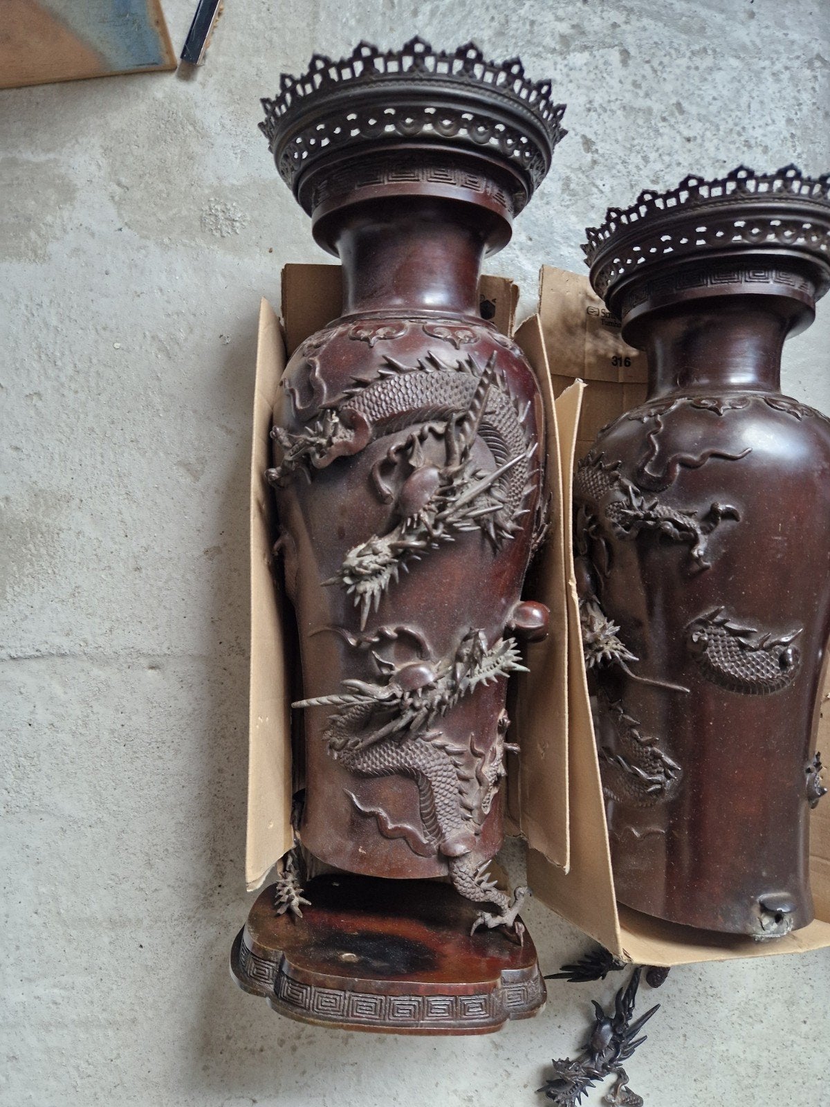 japanse grote bronzen vazen antiek, Ophalen