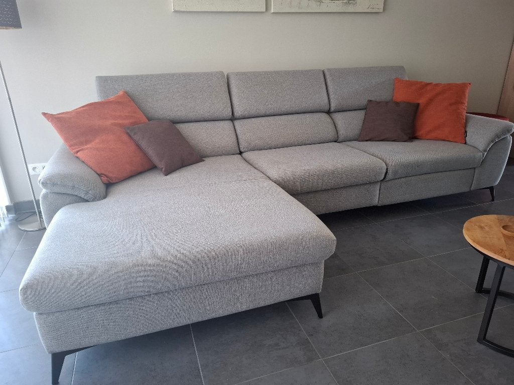 Zetel met longchair, Ophalen, 250 tot 300 cm, Gebruikt, 75 tot 100 cm