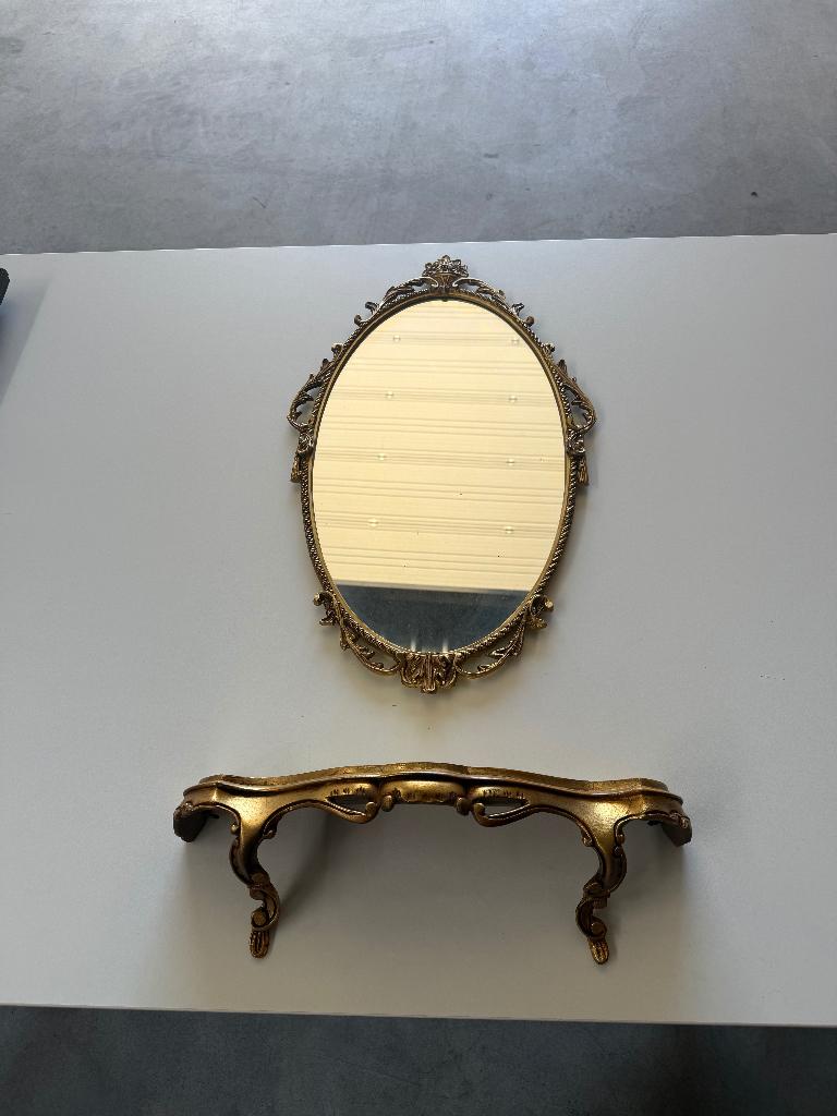 ovale spiegel barok stijl incl planchet, Ophalen, Ovaal, Minder dan 50 cm, Minder dan 100 cm