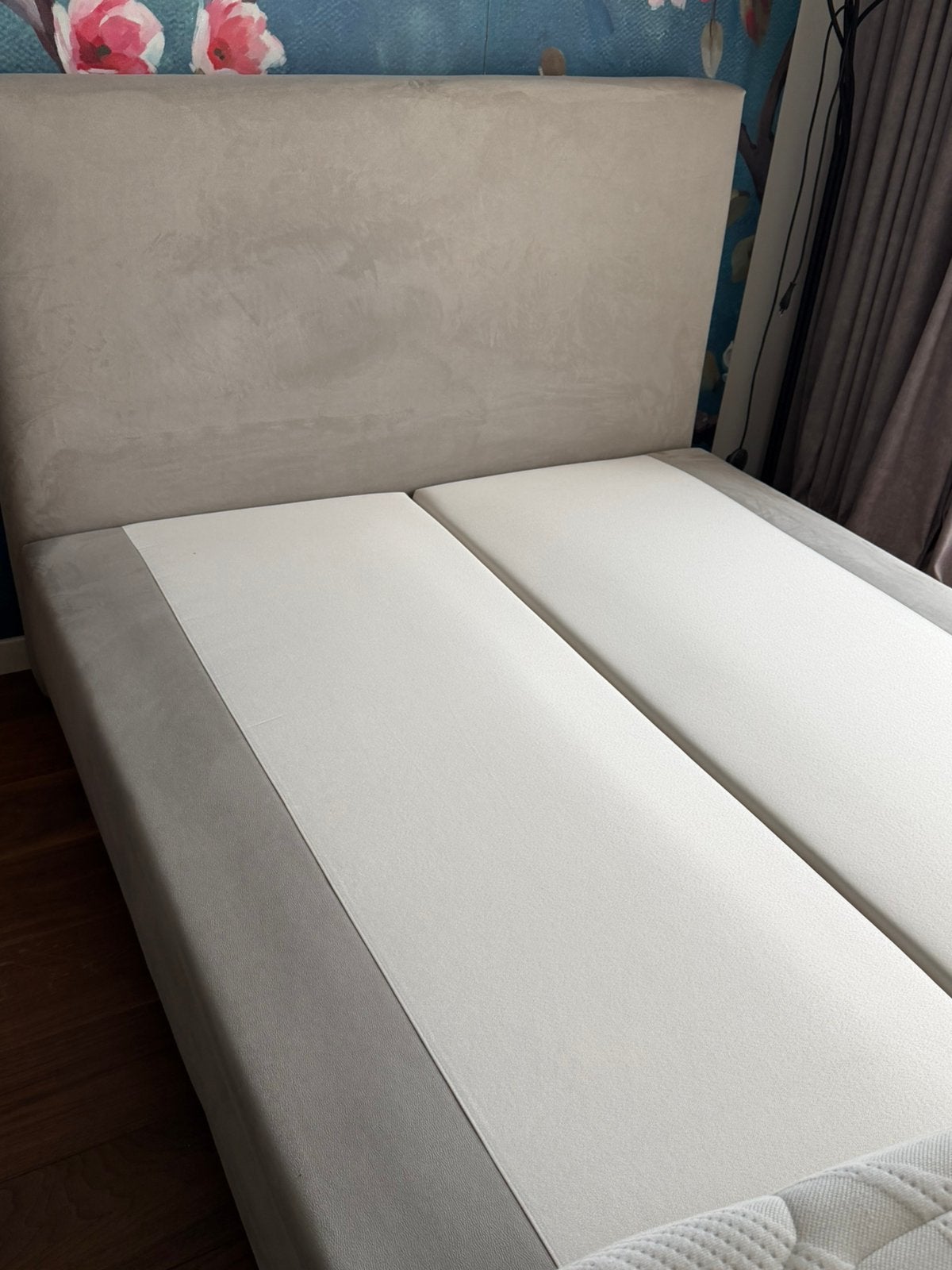 lit double avec matelas, Gris, Enlèvement, 200 cm, 140 cm