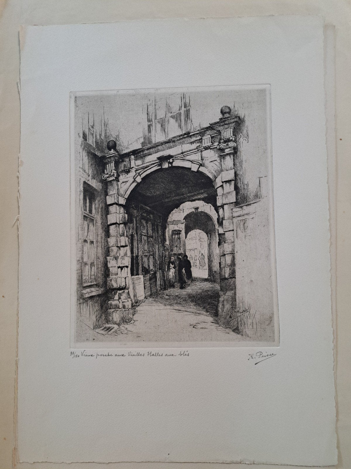 PEISER Kurt "Vieux porche aux Vieilles Halles aux blés" ets, Enlèvement ou Envoi, Eau-forte, Numéroté