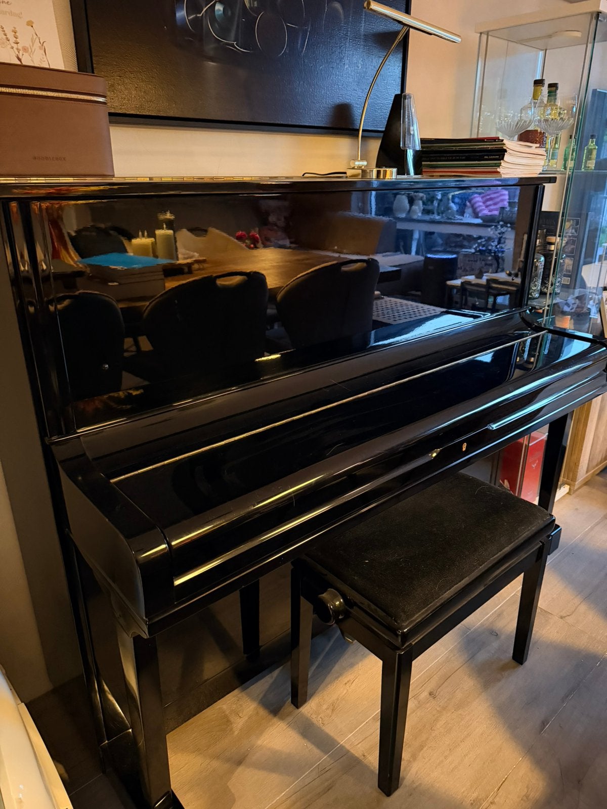 Karl Müller akoestische piano – zwart hoogglans, Ophalen, Gebruikt, Zwart, Piano