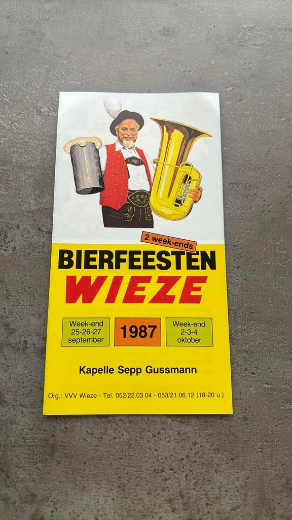 Folder bierfeesten Wieze 1987, Verzamelen, Biermerken, Ophalen of Verzenden, Zo goed als nieuw
