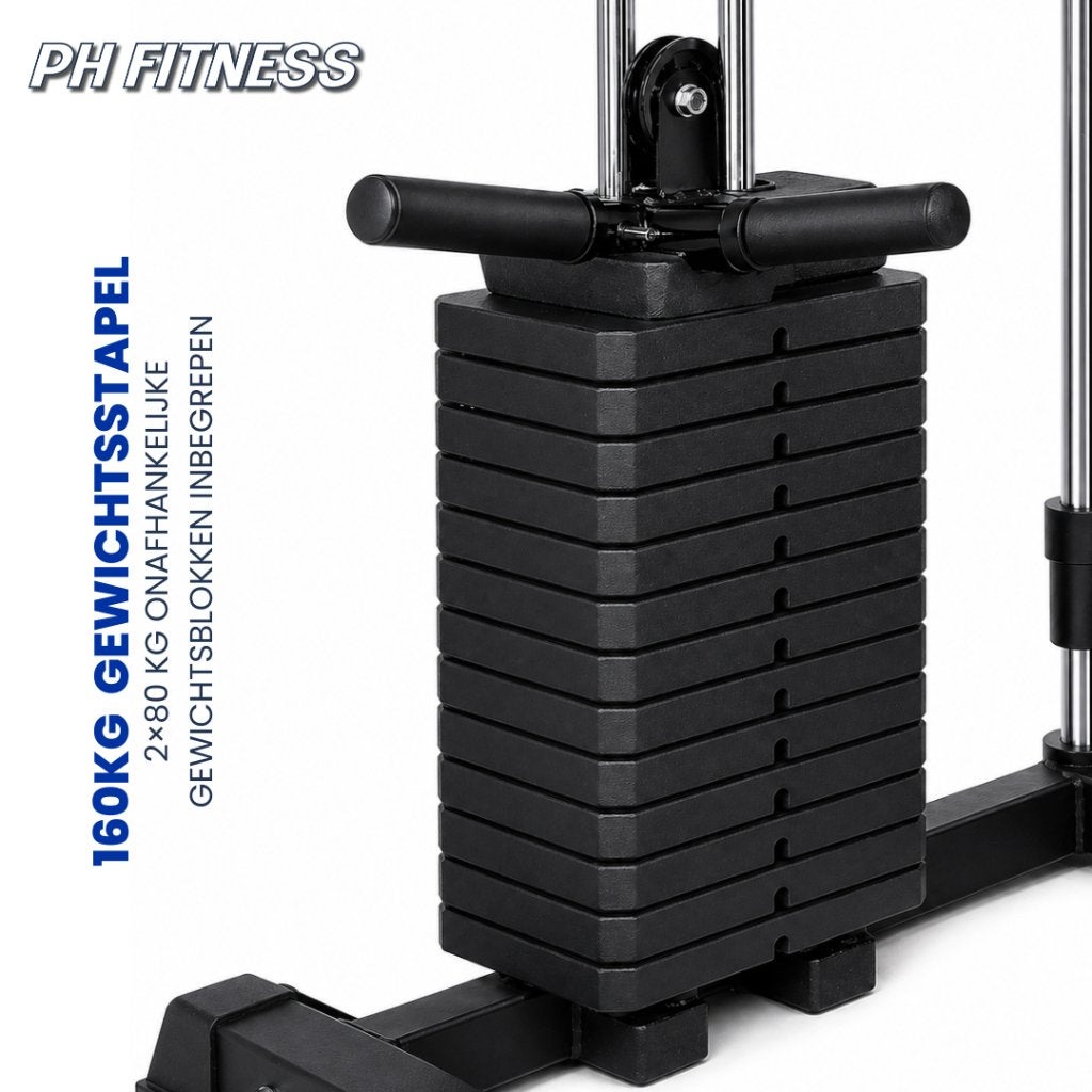 PH Fitness Premium Power Rack - Home Gym 160KG, Enlèvement, Bras, Plaques d'haltères