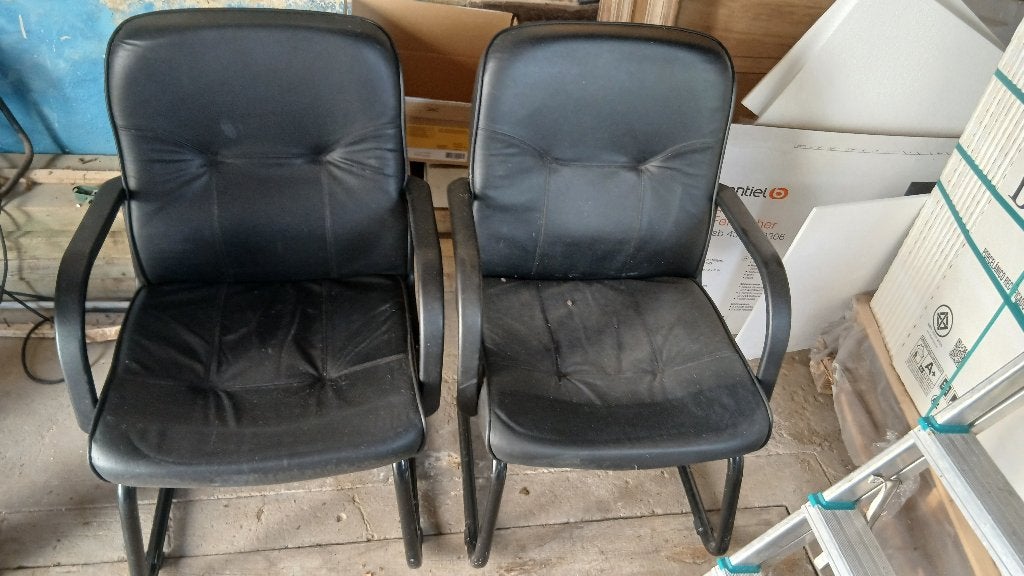 Fauteuil d'appoint noir, Maison & Meubles, Fauteuils, Enlèvement, Utilisé, Cuir