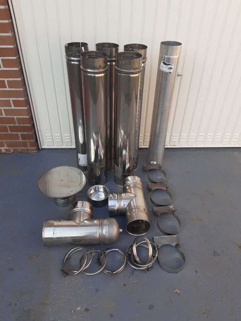 Buses et accessoires inox simple paroi dia. 153 mm, Inox, 80 mm ou plus, Enlèvement ou Envoi, 4 à 6 mètres