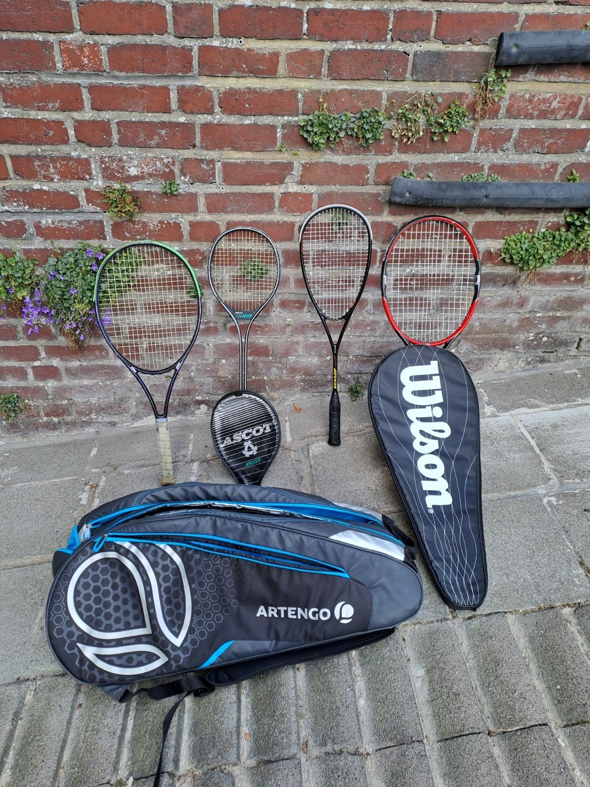 lot de 4 raquettes, Sport en Fitness, Ophalen, Tas, Wilson