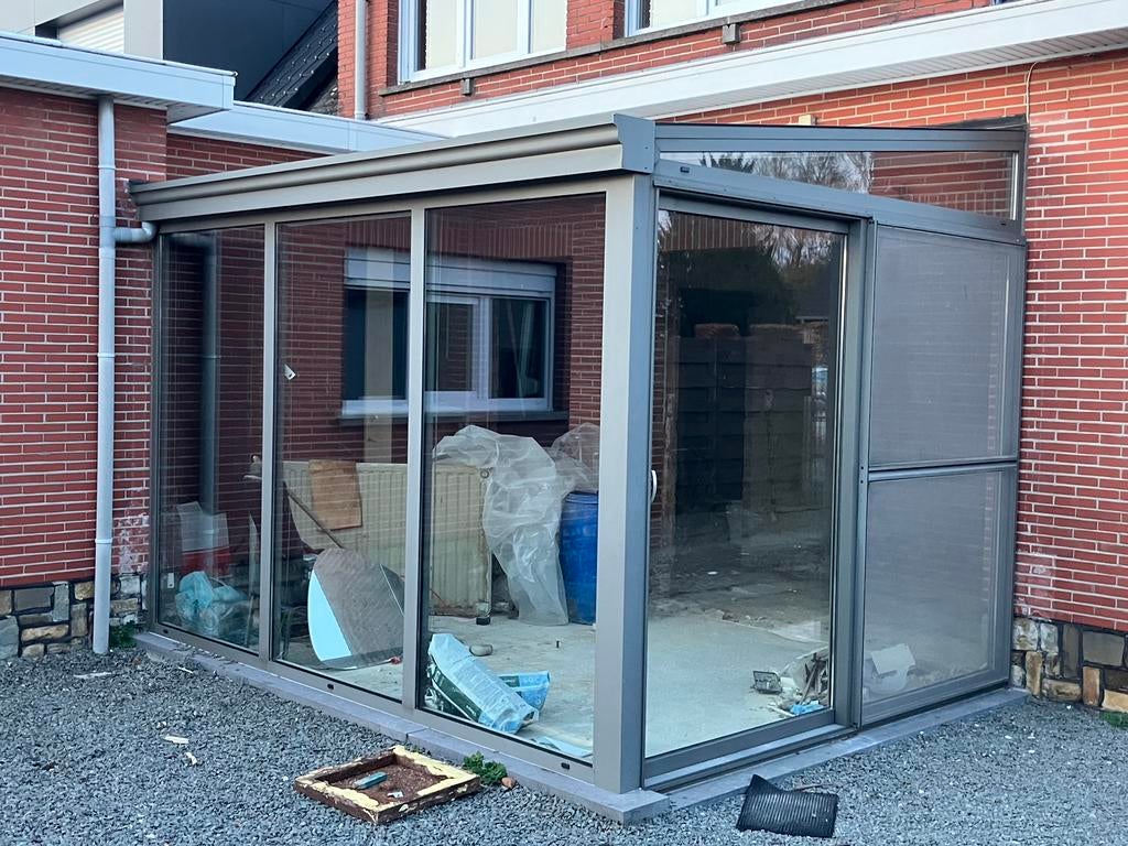 Aluminium veranda 3,68m x 2,92m, Tuin en Terras, Overkappingen, Ophalen, Gebruikt, Veranda