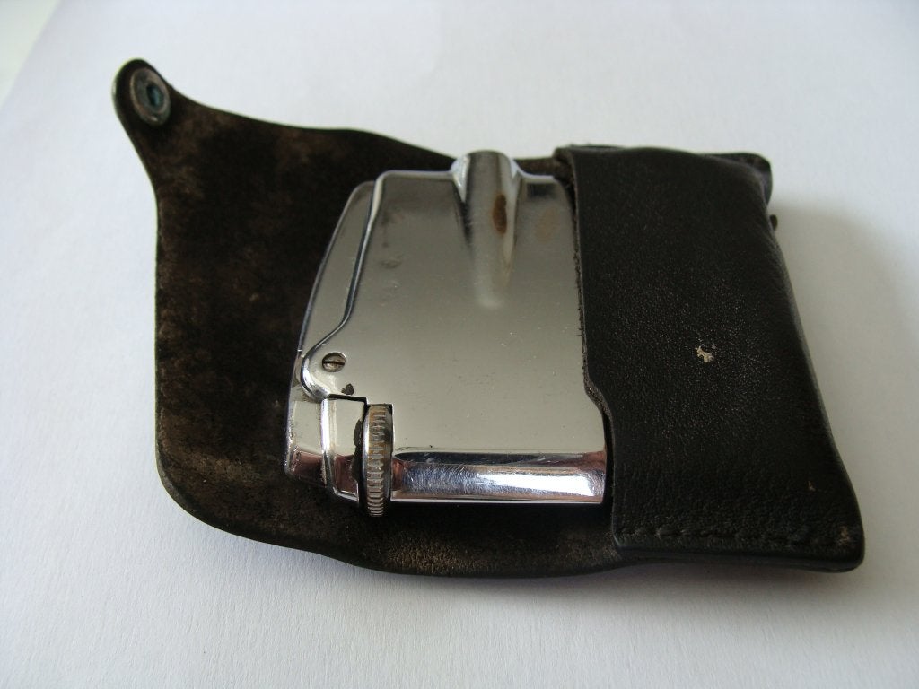 Briquet Ronson varaflame avec sa pochette cuir, vintage, Collections, Enlèvement ou Envoi, Comme neuf, Briquet