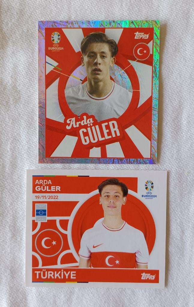 Autocollant Arda Güler (rookie) - Euro 2024, Enlèvement ou Envoi, Comme neuf, Autocollant