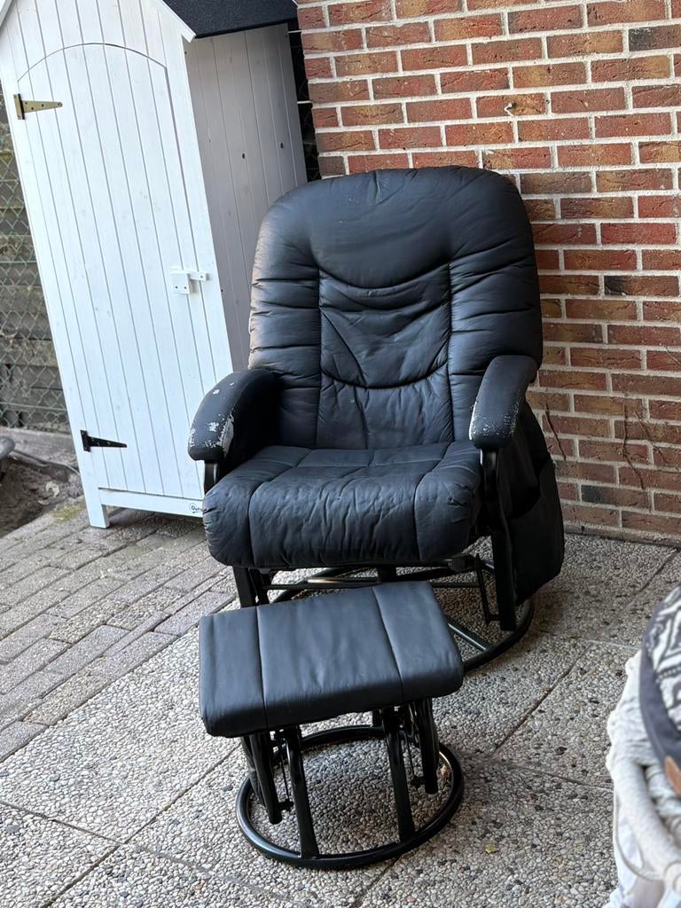 Zetel/stoel schommel(HAUCK)+voetbankje (prijs bespreekbaar), Ophalen, Gebruikt
