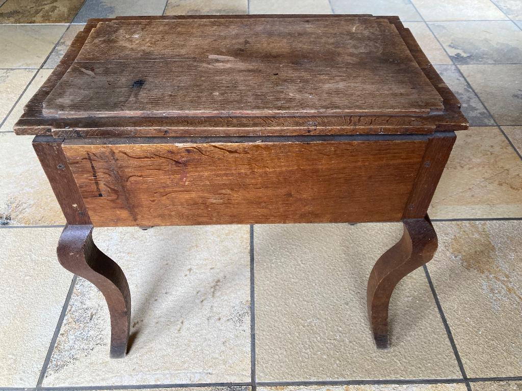 Houten opbergtafeltje, Gebruikt, Vintage, 55 tot 75 cm, Rechthoekig