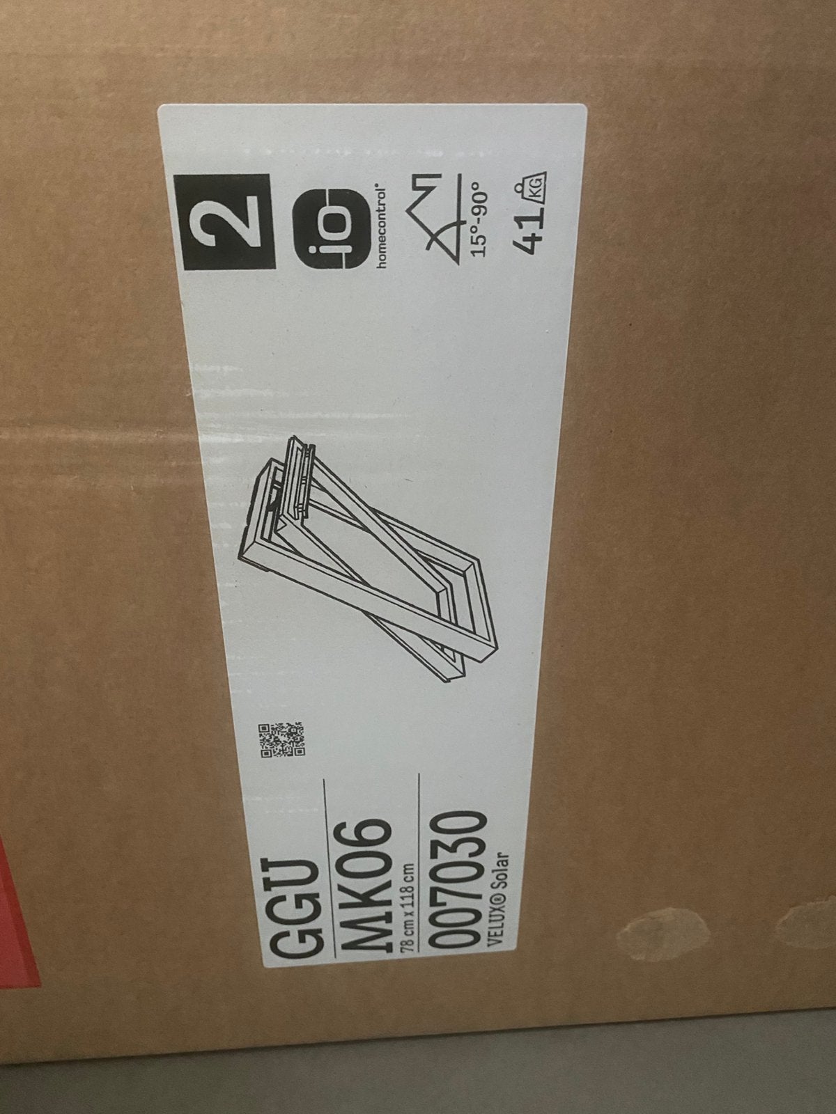 Velux GGU MK06 integra avec panneau solaire 007030, Bricolage & Construction, Neuf, Double vitrage, Lucarne, Enlèvement