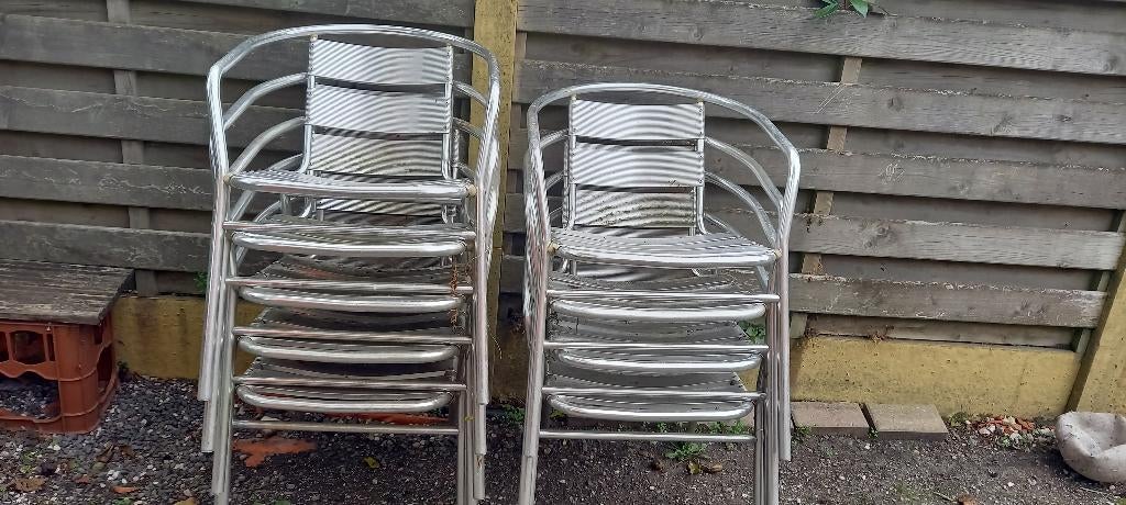 tuin stoelen, Enlèvement, Utilisé, Aluminium, Empilable