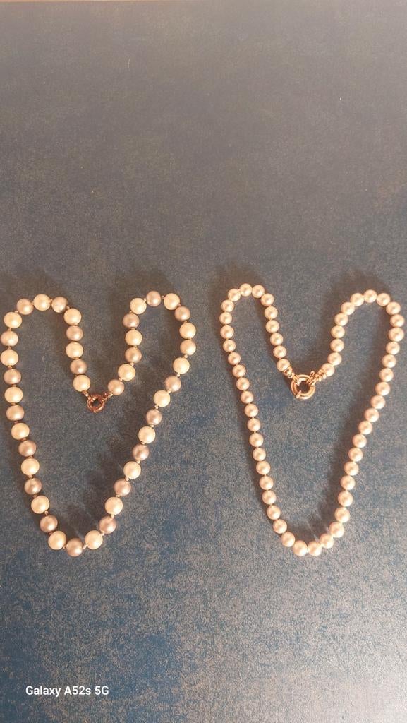 Deux magnifiques colliers de perles., Enlèvement ou Envoi, Autres matériaux, Collier
