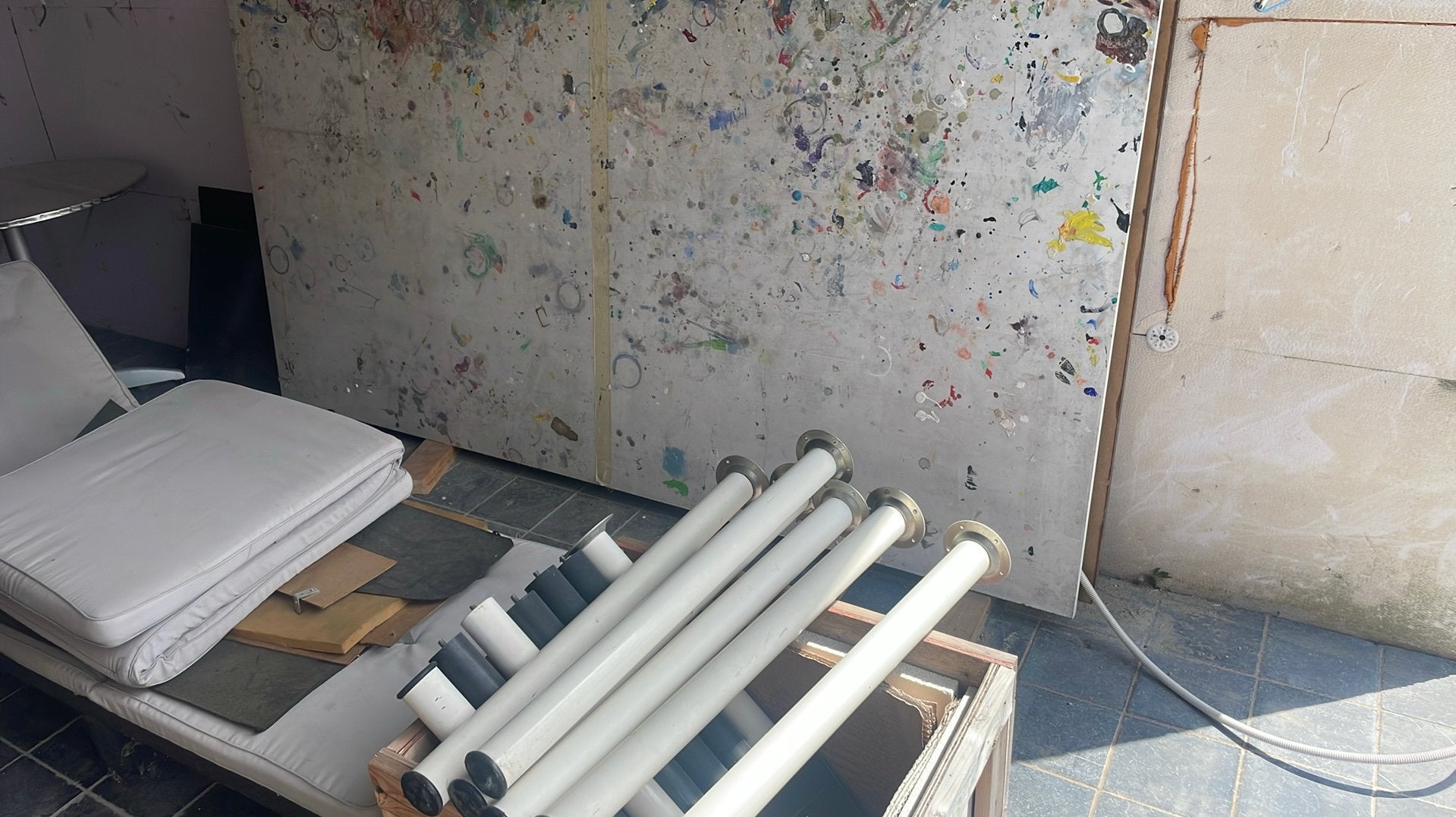 Ateliertafel / werktafel / afneembare poten, Huis en Inrichting, Ophalen, Overige materialen, Gebruikt, 75 cm of meer