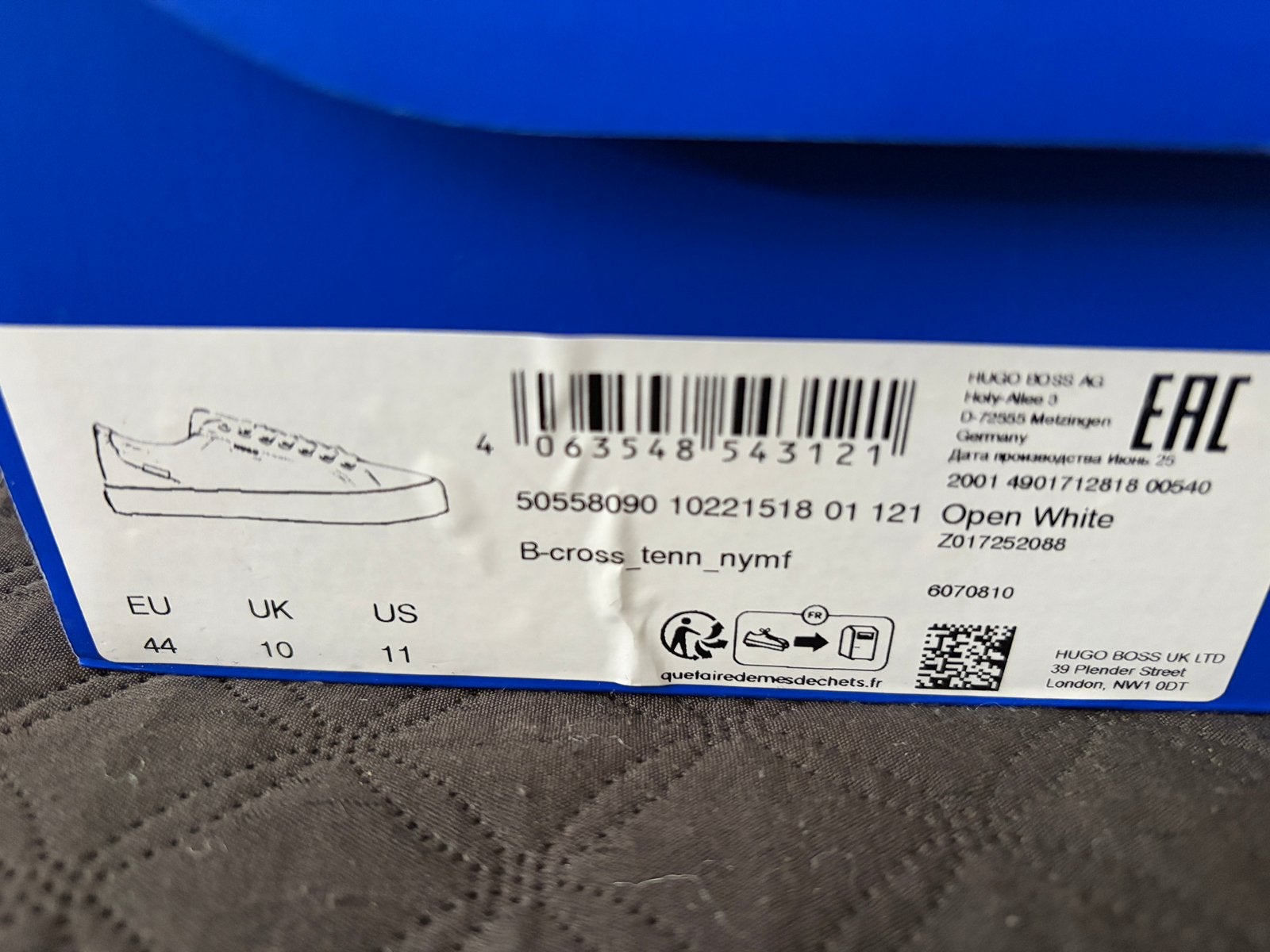 chaussures neufs hugo, Vêtements | Hommes, Neuf, Chaussures à lacets, Enlèvement, Blanc