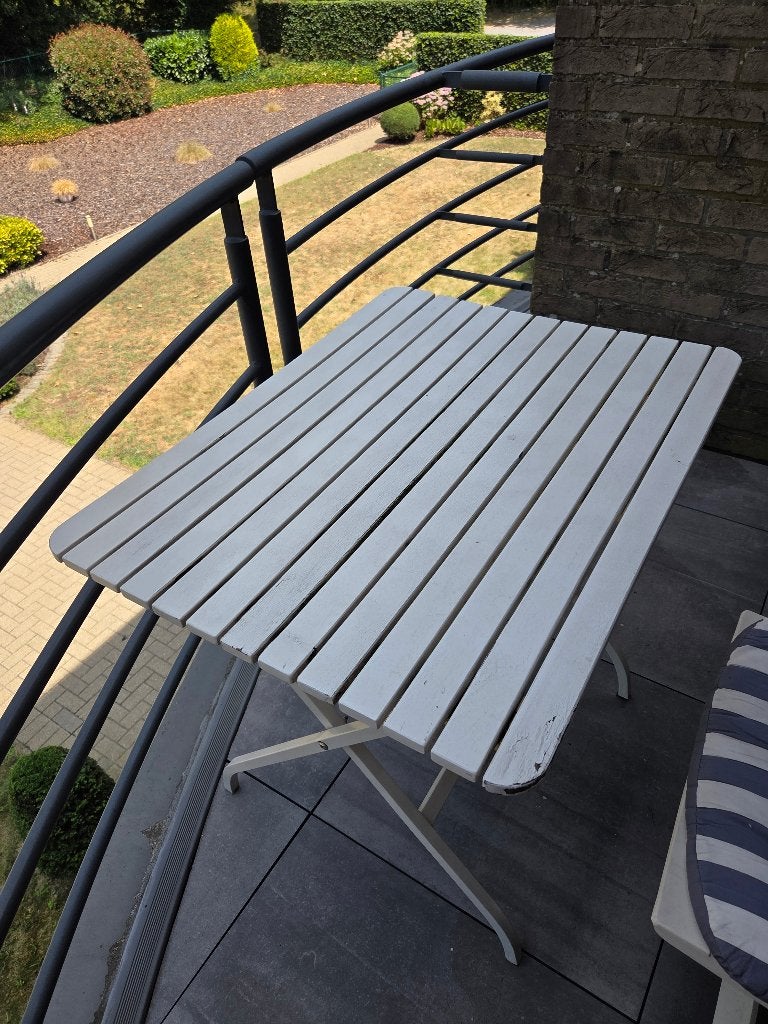 Plooi terrastafel, Tuin en Terras, Tuintafels, Ophalen, Gebruikt, Rechthoekig, Hout