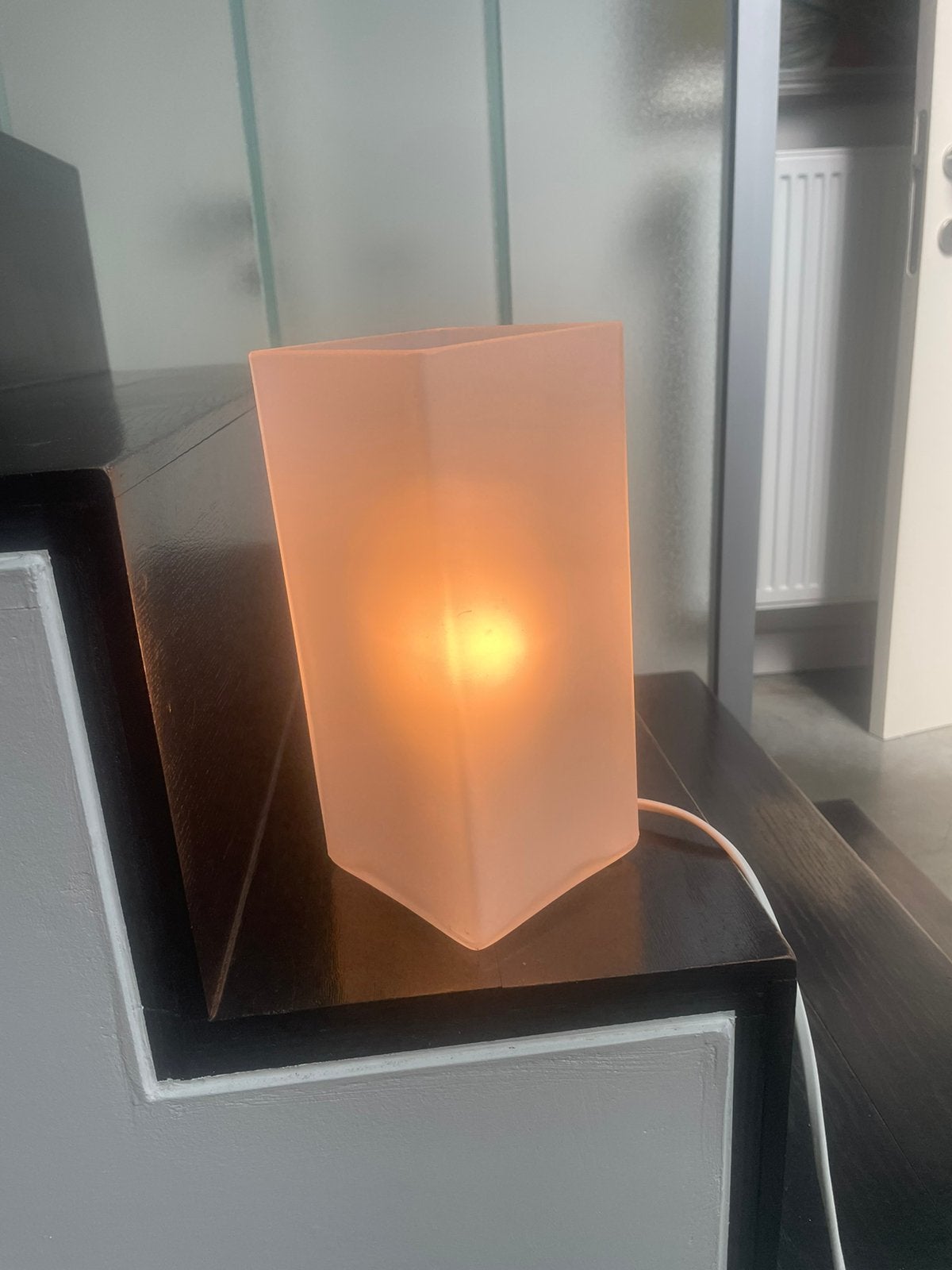 Sfeerlamp in glas, Huis en Inrichting, Lampen | Wandlampen, Ophalen, Zo goed als nieuw, Glas